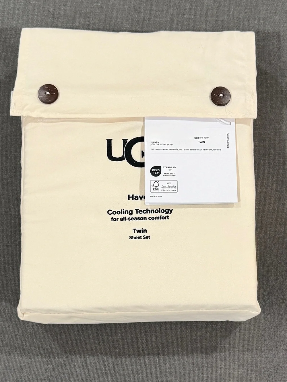 UGG Cream Twin Sheet Set